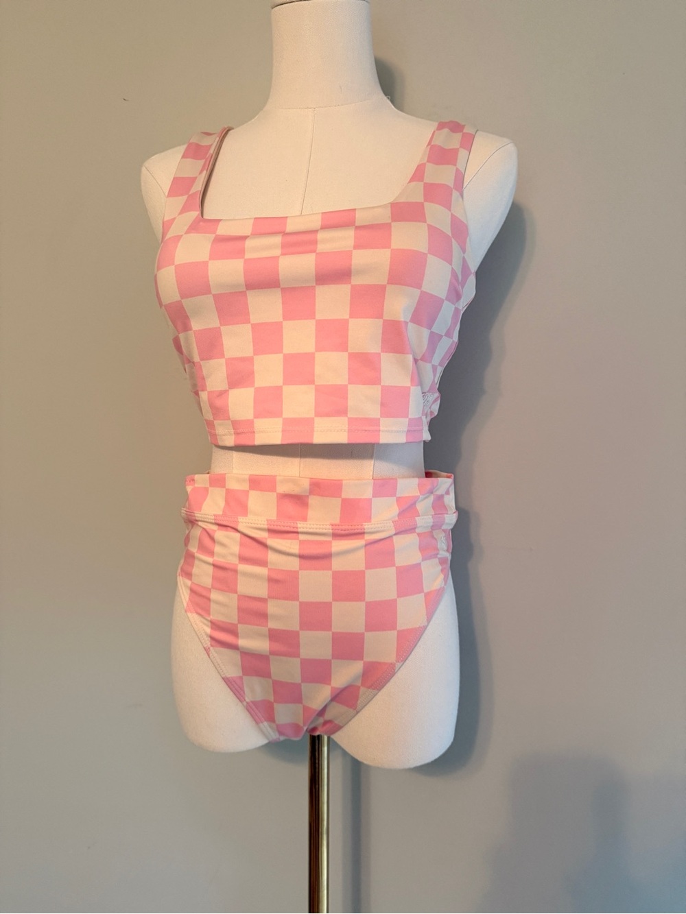 Albion Pink Checker Bikini